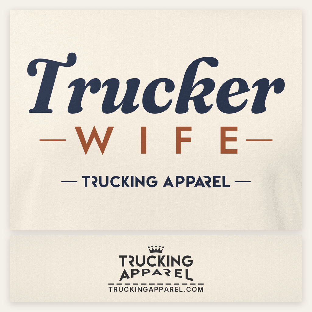 Trucker Wife Relaxed Tee, close-up of print and label