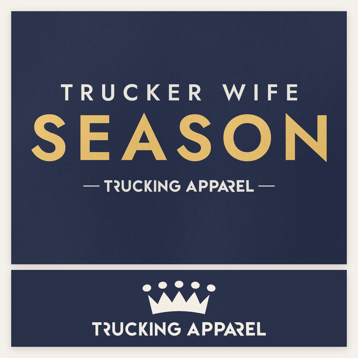 Trucker Wife Season Crewneck, close-up of print and label