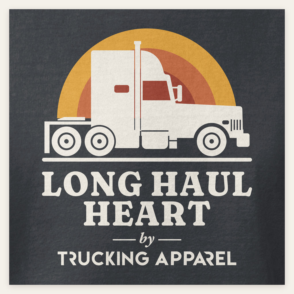Long Haul Heart Retro Crop Tee, close-up of print