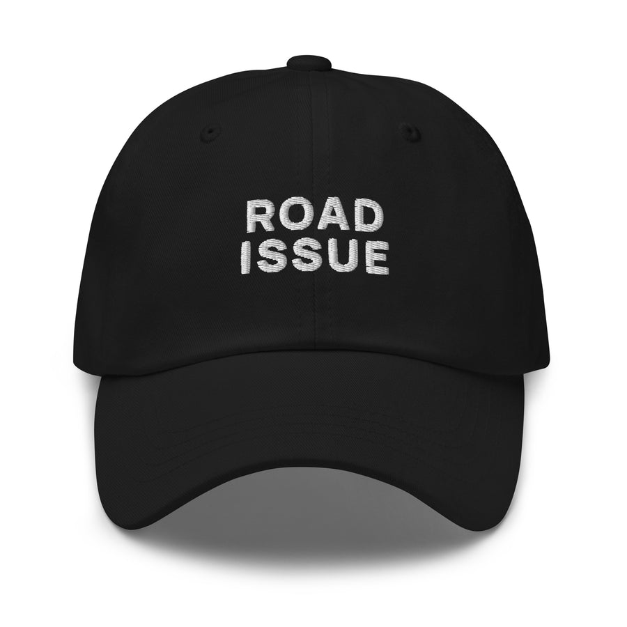 ROAD ISSUE Dispatch Wordmark Cap in Black — front garment view