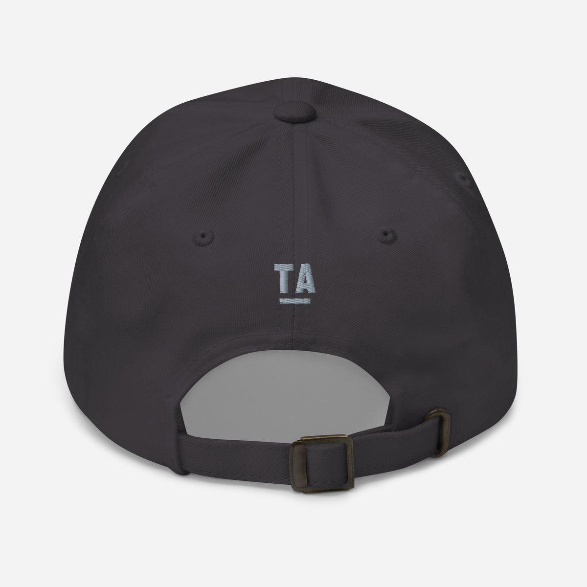 Fluent Dad Cap in dark grey, back view.