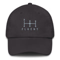 Fluent Dad Cap in dark grey, front view.