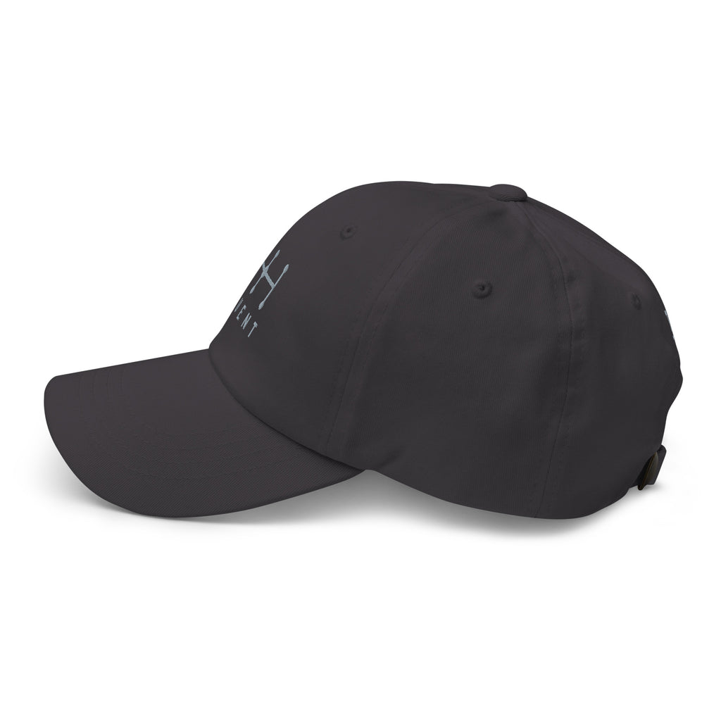 Fluent Dad Cap in dark grey, left side view.