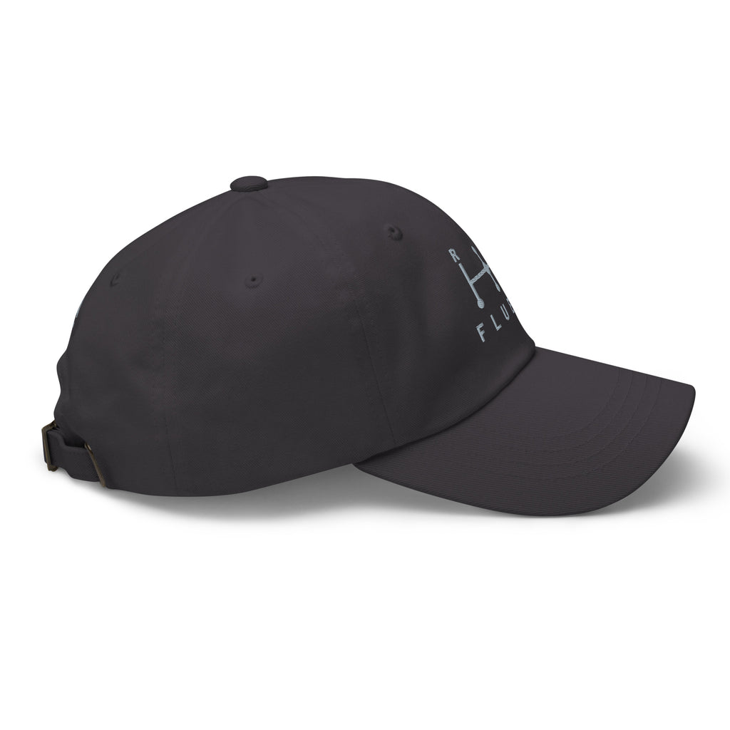 Fluent Dad Cap in dark grey, right side view.