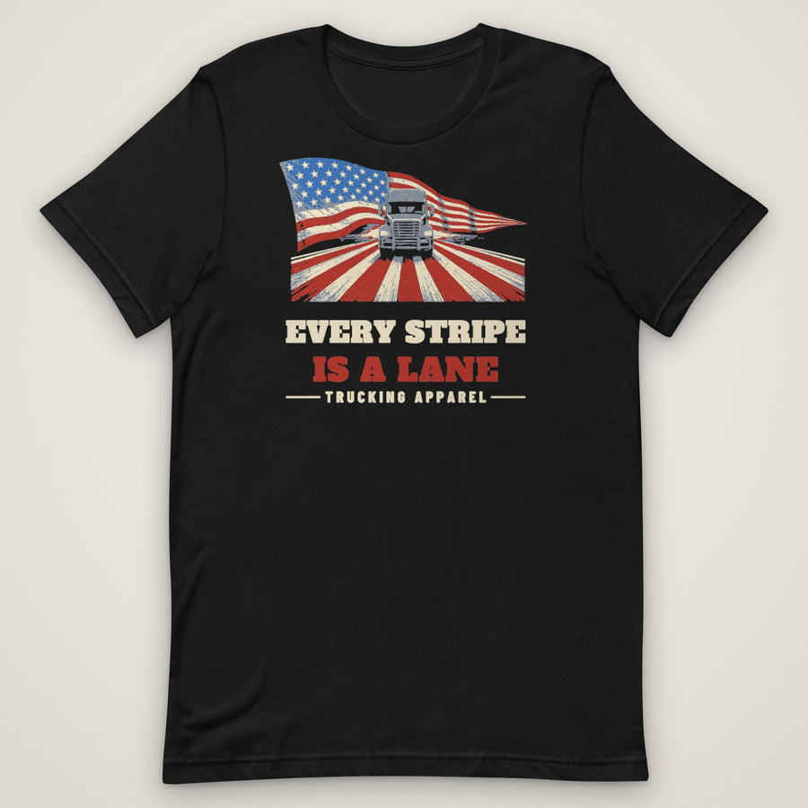 Every Stripe Is a Lane Trucker Flag Tee