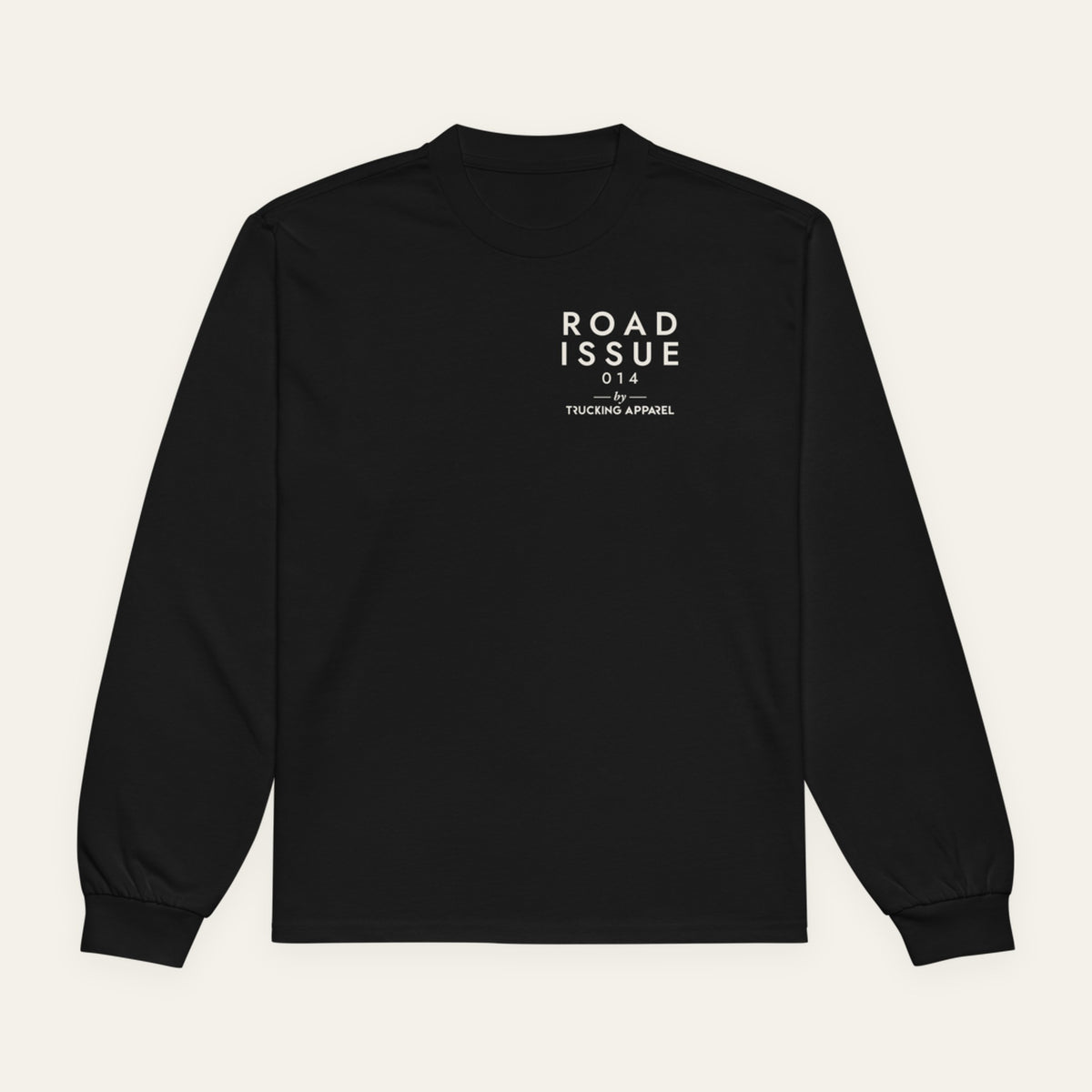ROAD ISSUE Fourteen Line Long Sleeve in Black — flat front view