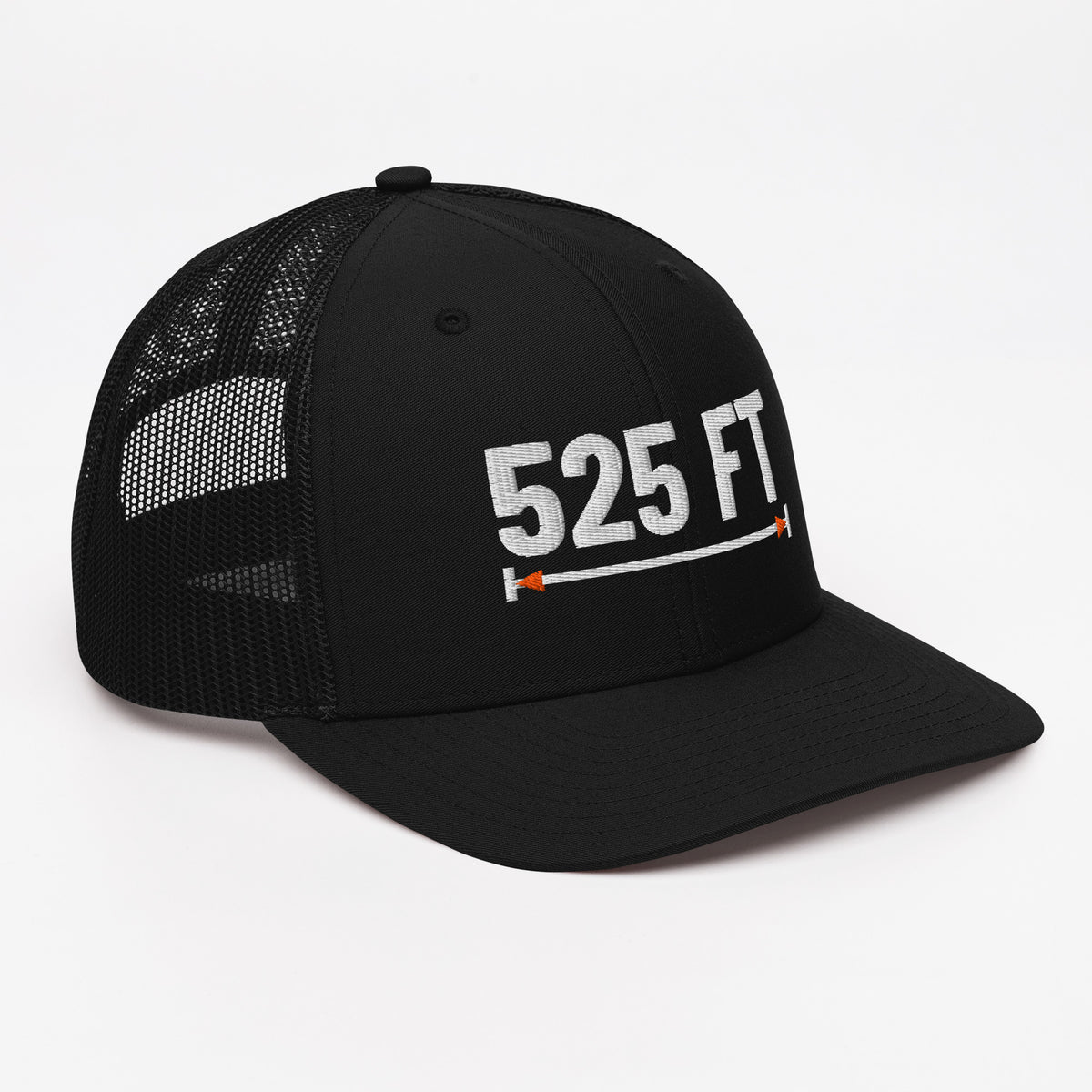 525 FT Trucker in black, right front angle.