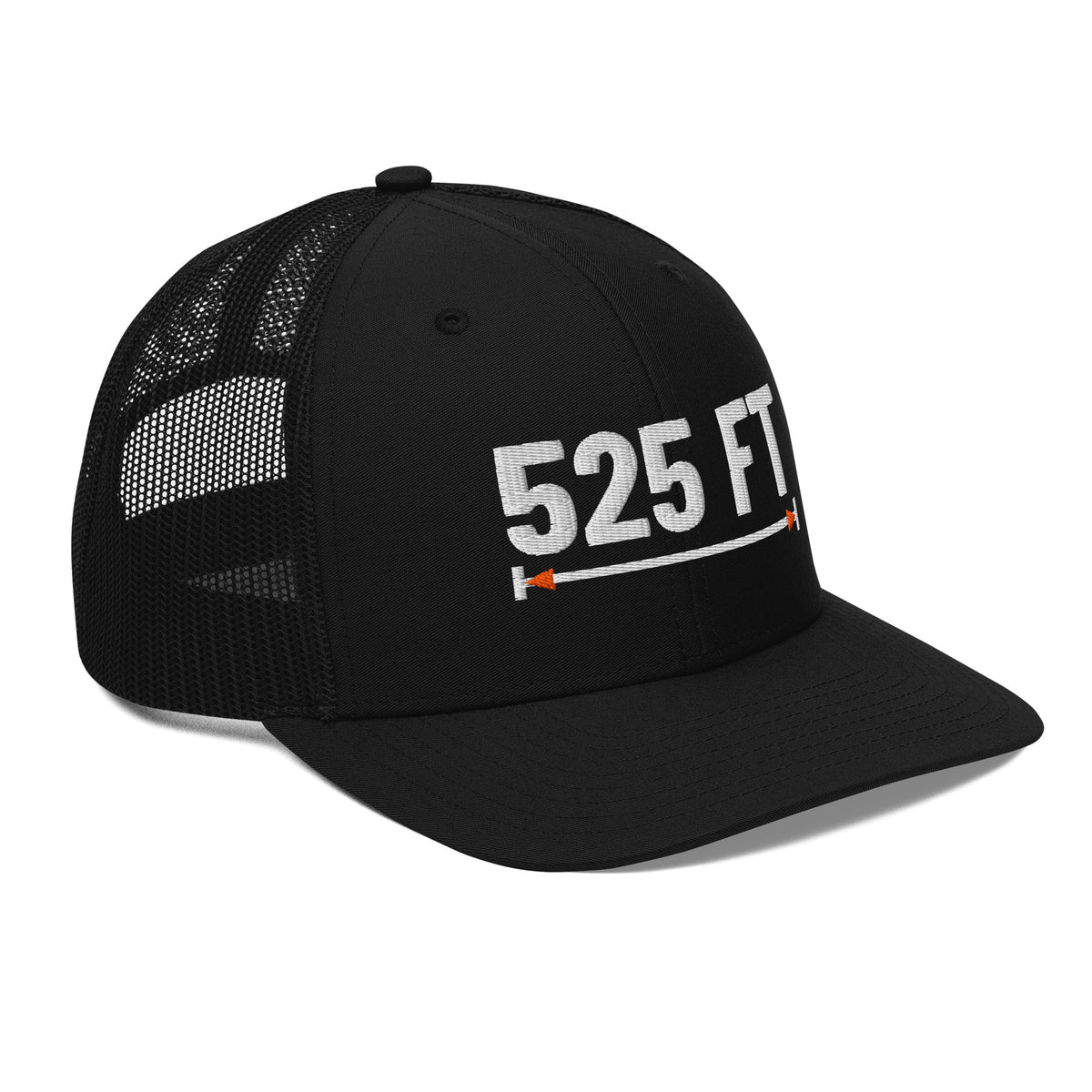 525 FT Trucker in black, right front angle.