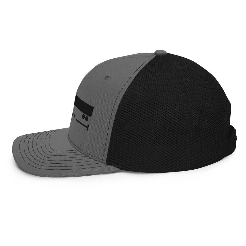 53 FT Trucker in charcoal black, left side view.