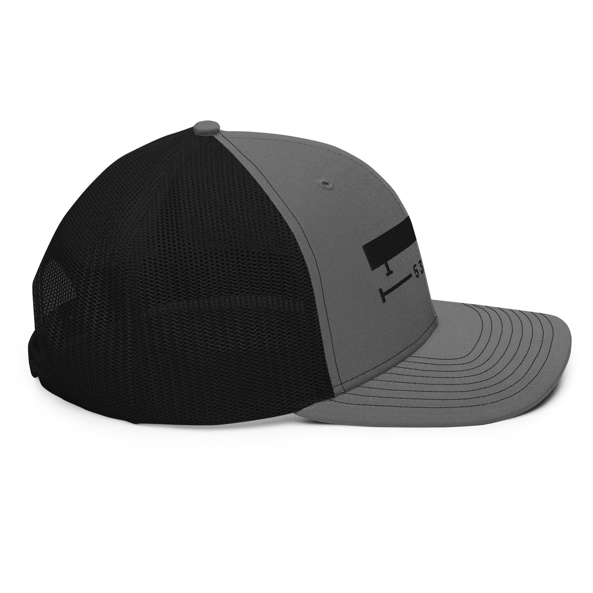 53 FT Trucker in charcoal black, right side view.