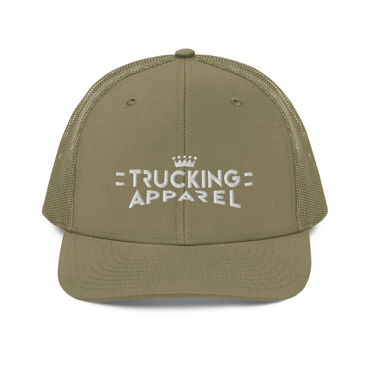 Terminal Wing Trucker Cap in Loden with white embroidery — front product view