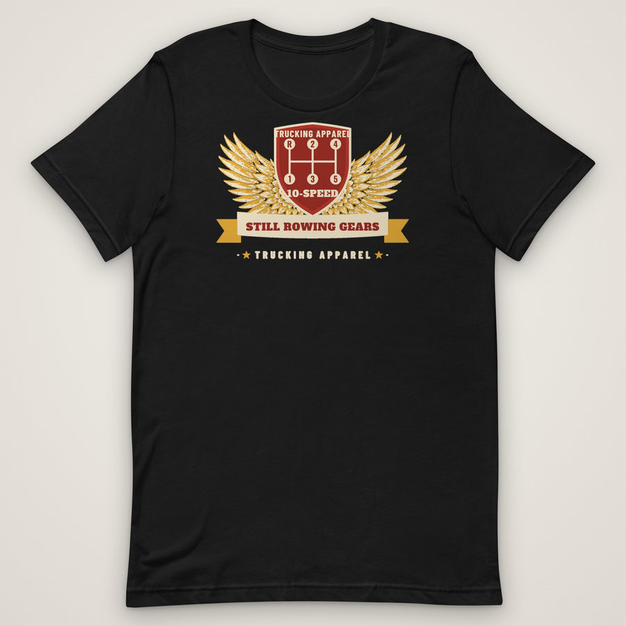 Still Rowing Gears 10-Speed Trucker Tee