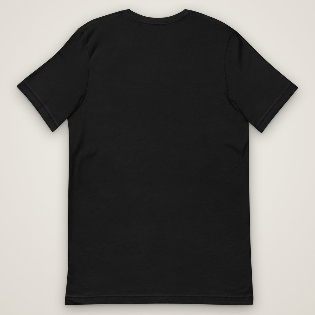 Trucker Dad Christmas Tee: Like a Regular Dad, Only With More Miles in black, plain back, laid flat. Design made with AI assistance.