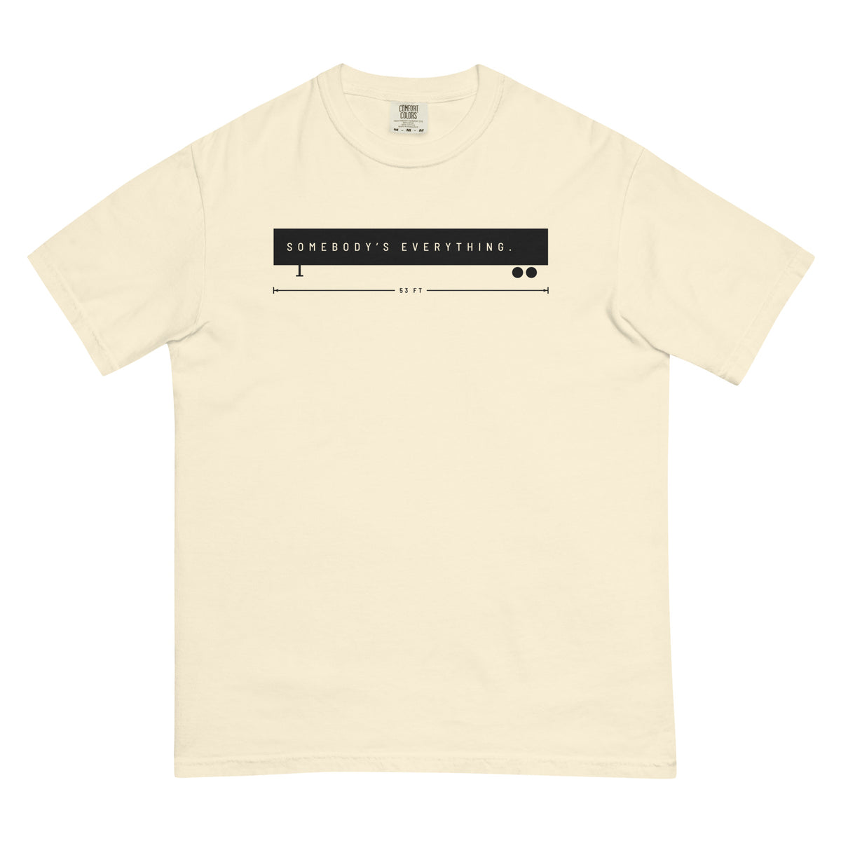 Somebody's Everything Tee in ivory, front view.
