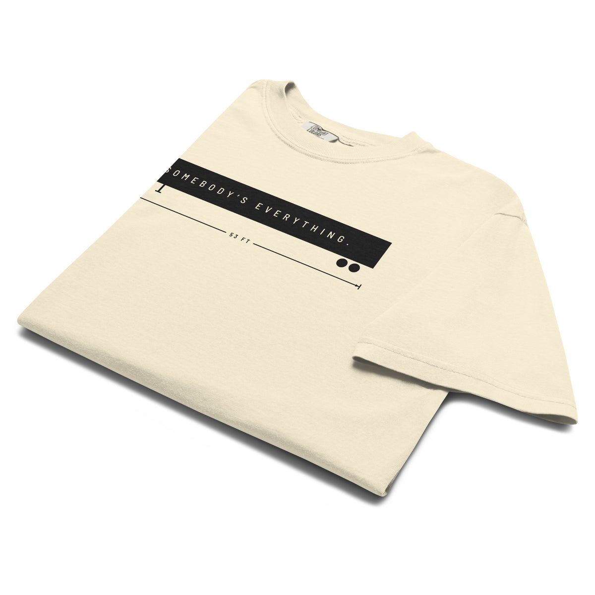 Somebody's Everything Tee in ivory, front view.