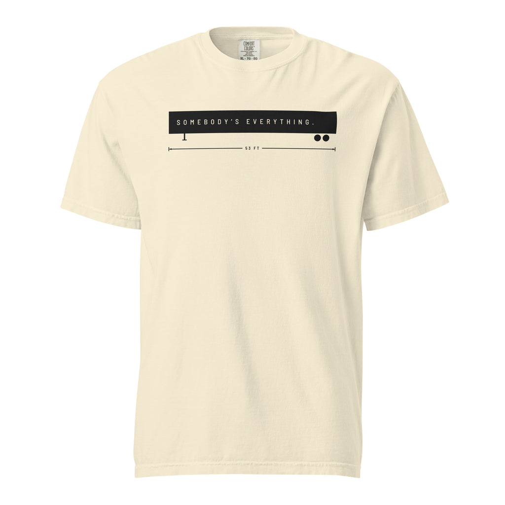 Somebody's Everything Tee in ivory, front view.