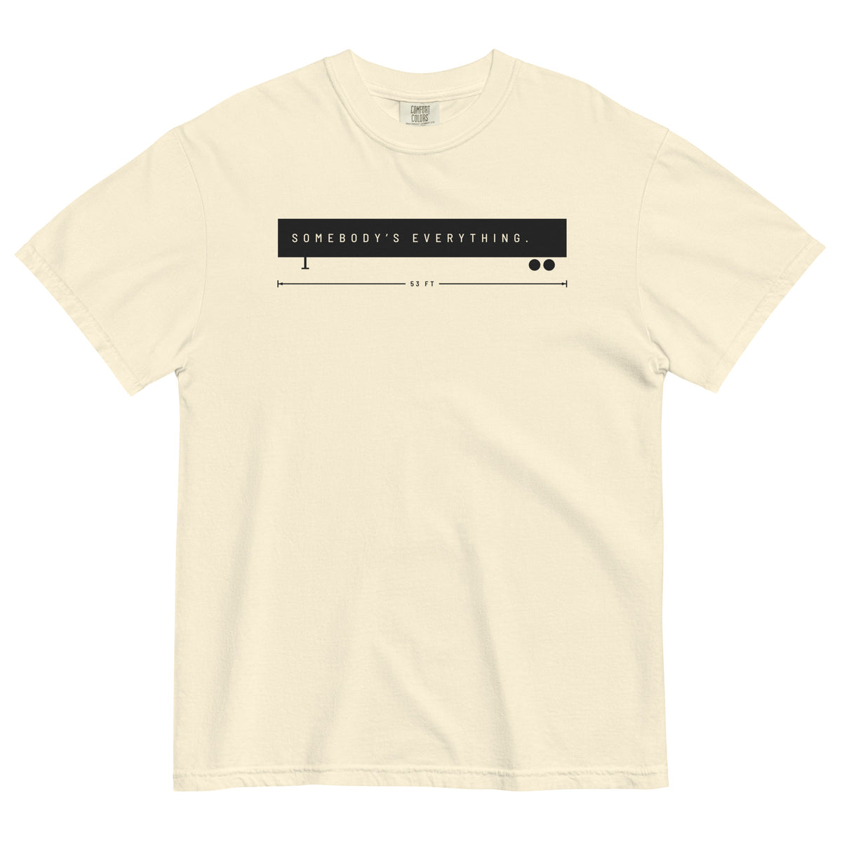 Somebody's Everything Tee in ivory, front view.
