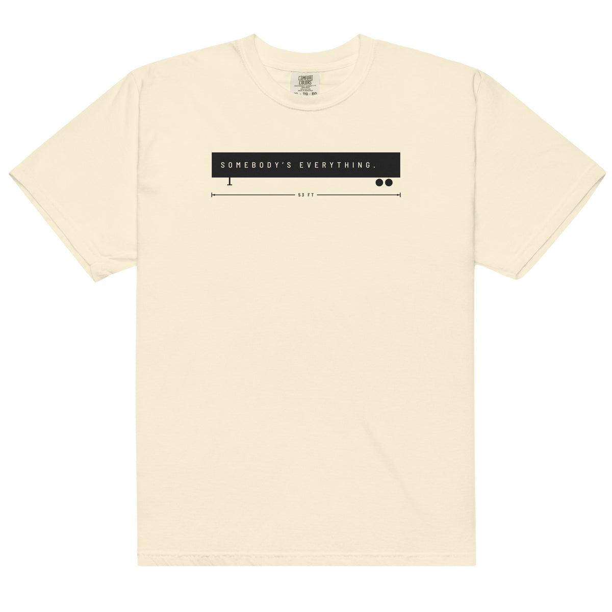 Somebody's Everything Tee in ivory, front view.