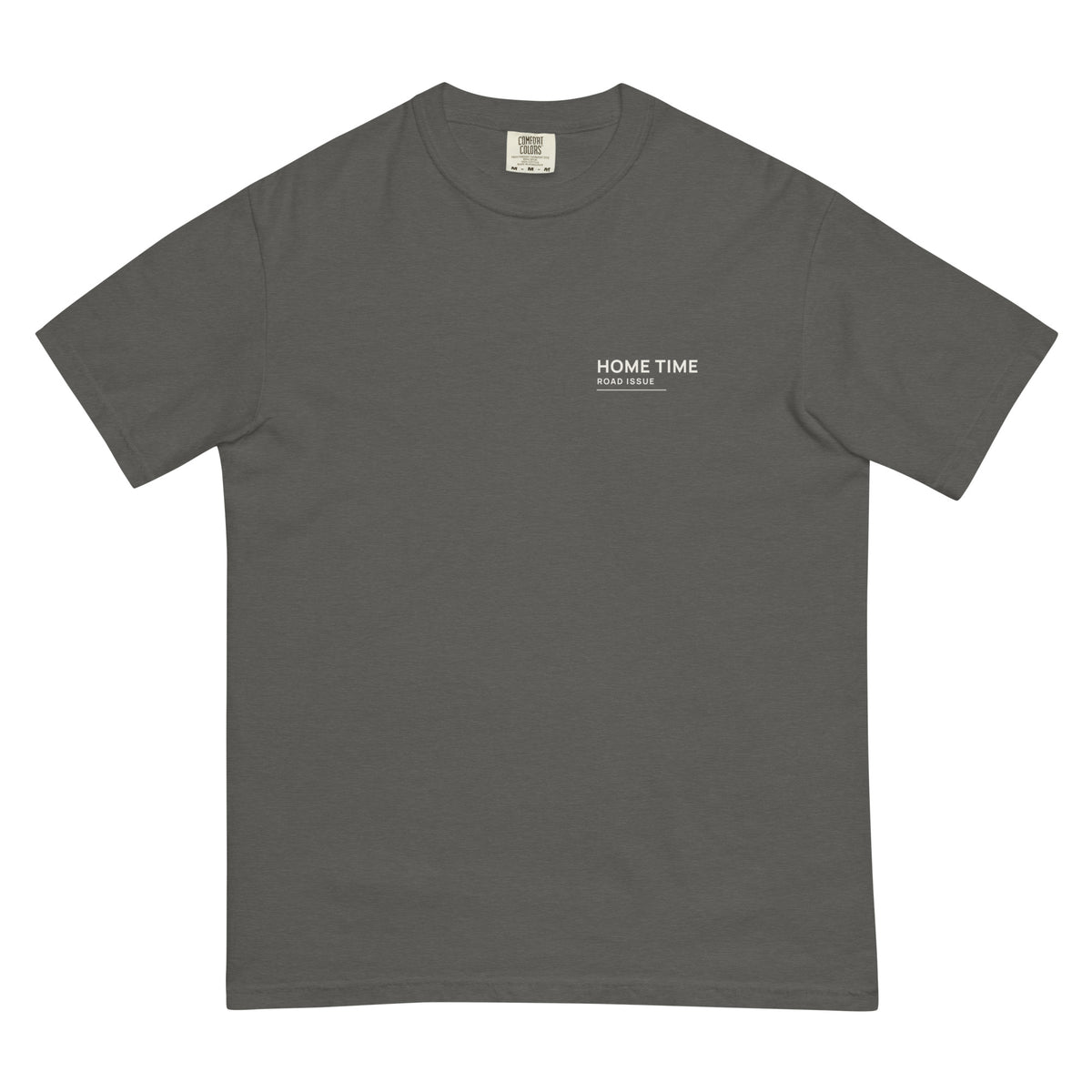 ROAD ISSUE Off Clock Heavyweight Tee in Pepper — front garment view