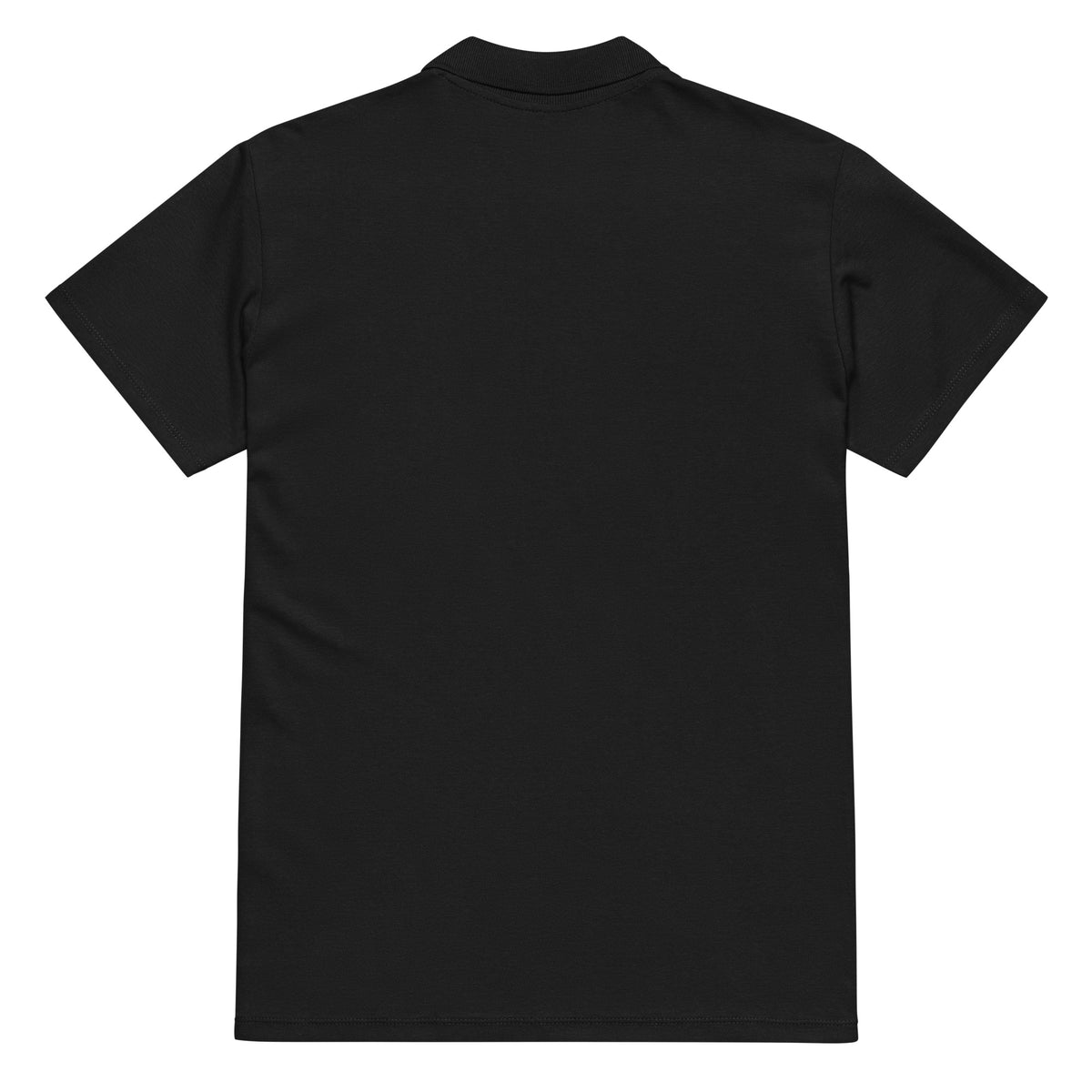 ROAD ISSUE Issue Tag Polo in Black — back garment view