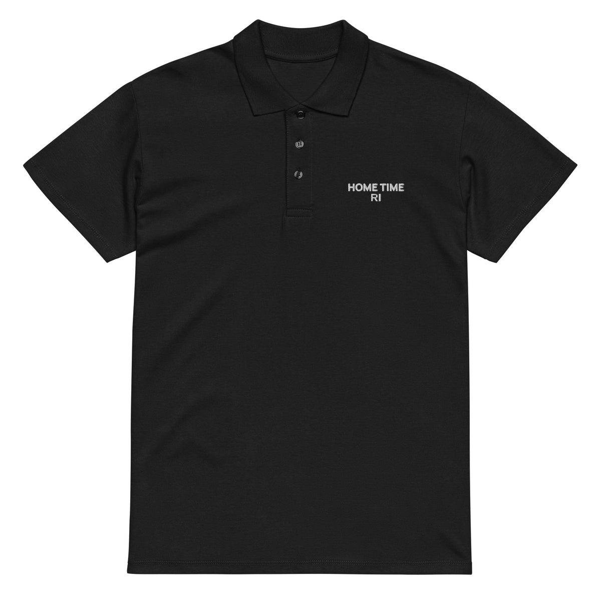 ROAD ISSUE Home Time Polo in Black — front garment view