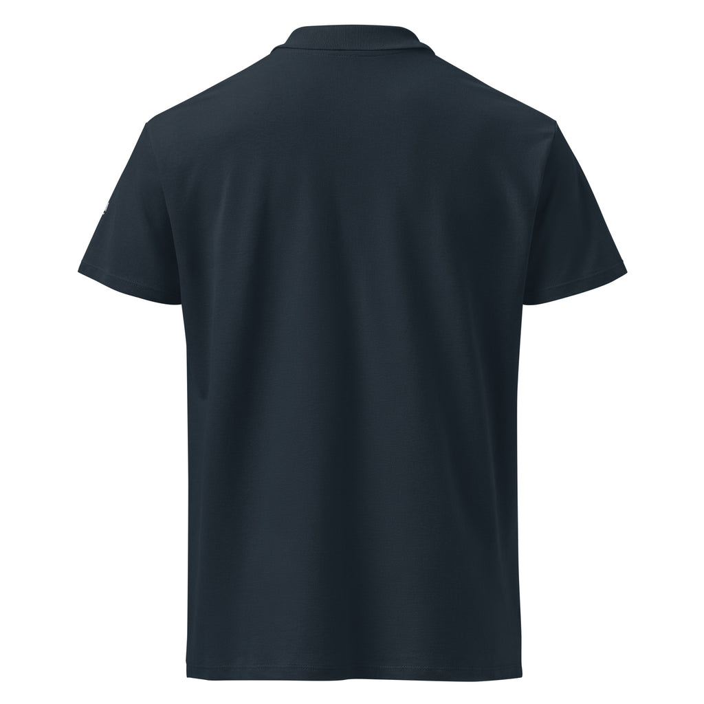 53 FT Polo in navy, back view.