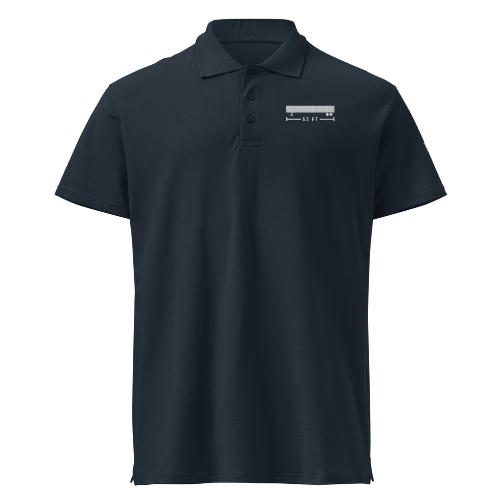53 FT Polo in navy, front view.