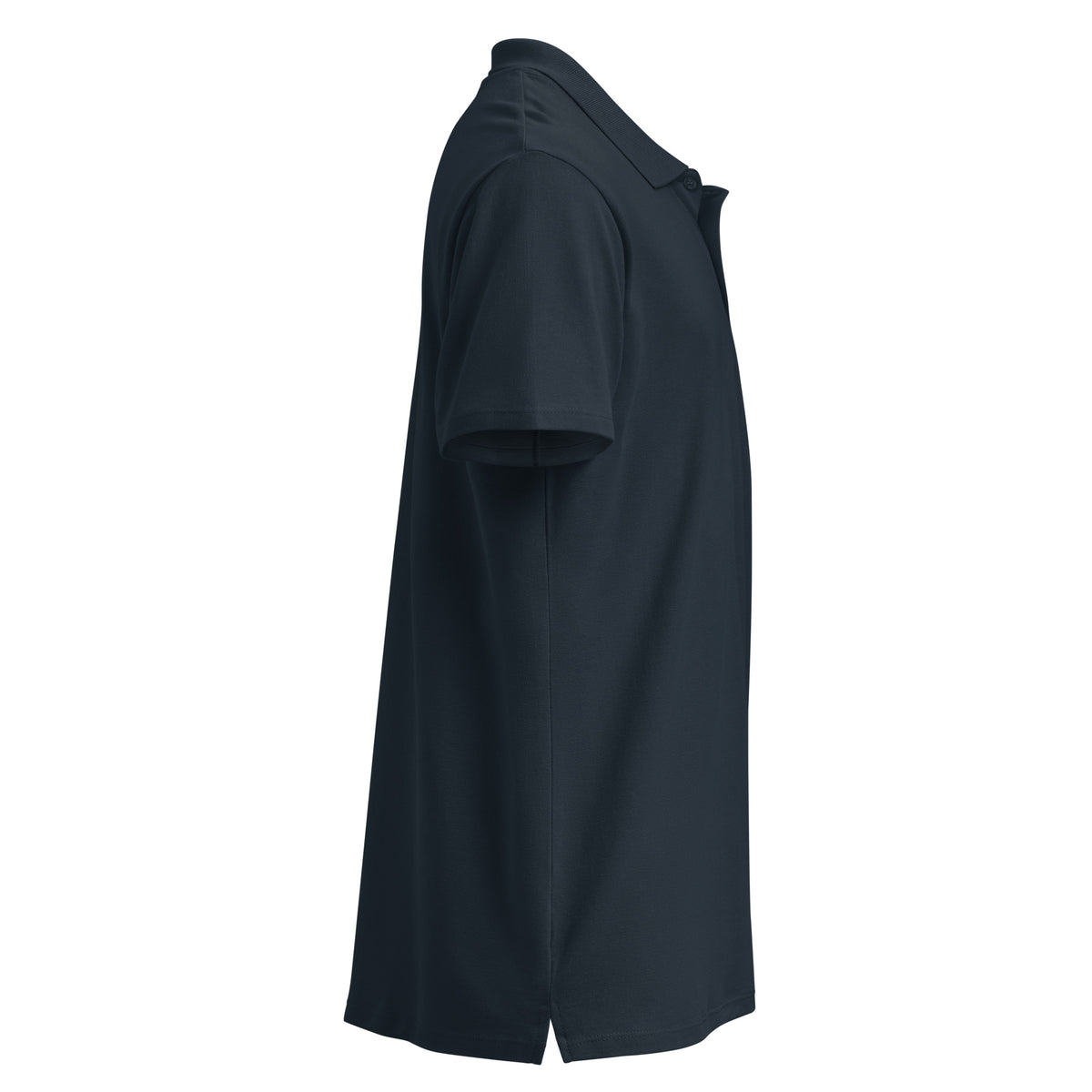 53 FT Polo in navy, right side view.