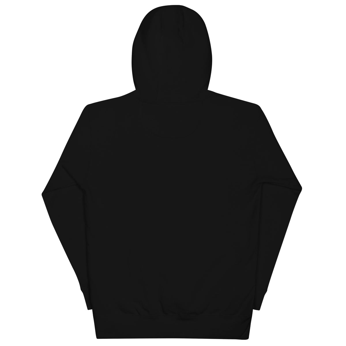 Terminal Club Hoodie in Black, back supplier mockup showing the plain back