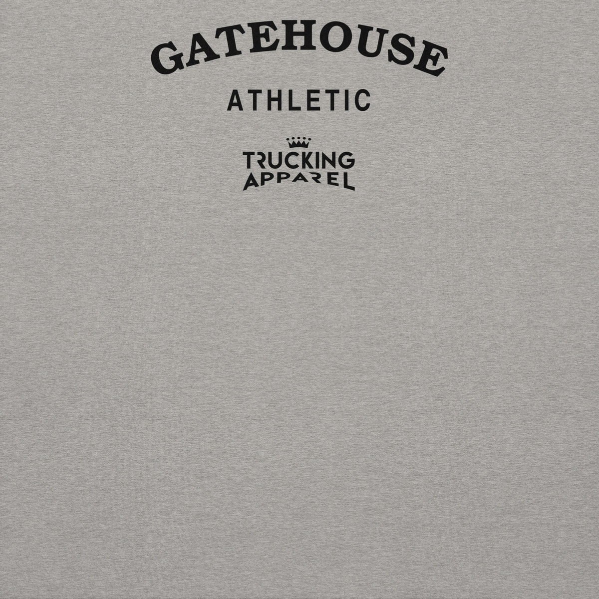 Gatehouse Athletic Crewneck in Carbon Grey with original collegiate graphic — artwork detail
