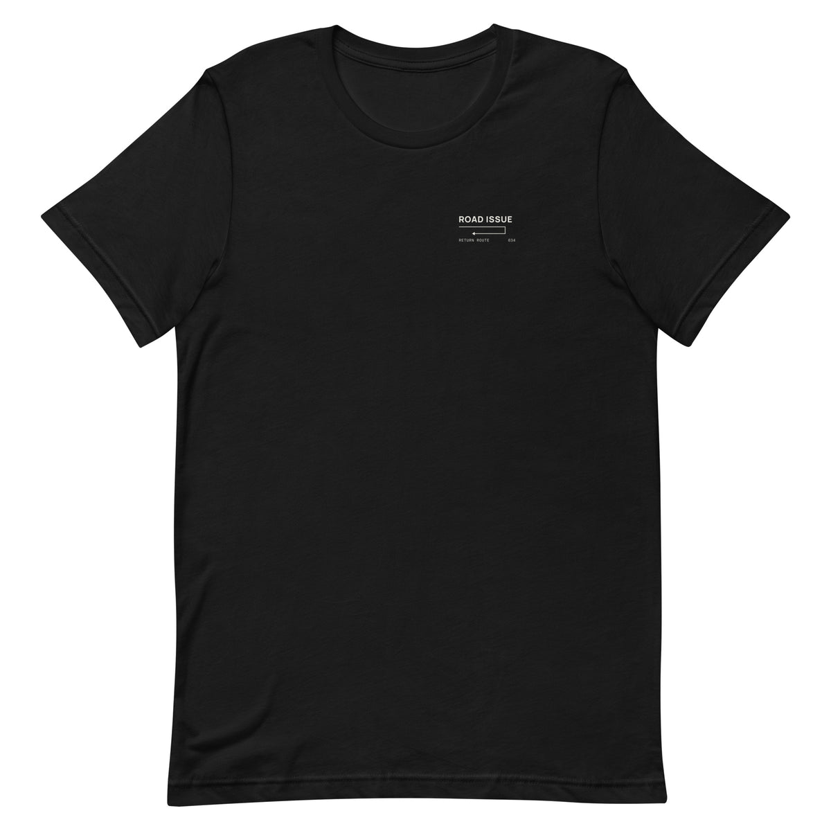 ROAD ISSUE Return Route Everyday Tee in Black — front garment view